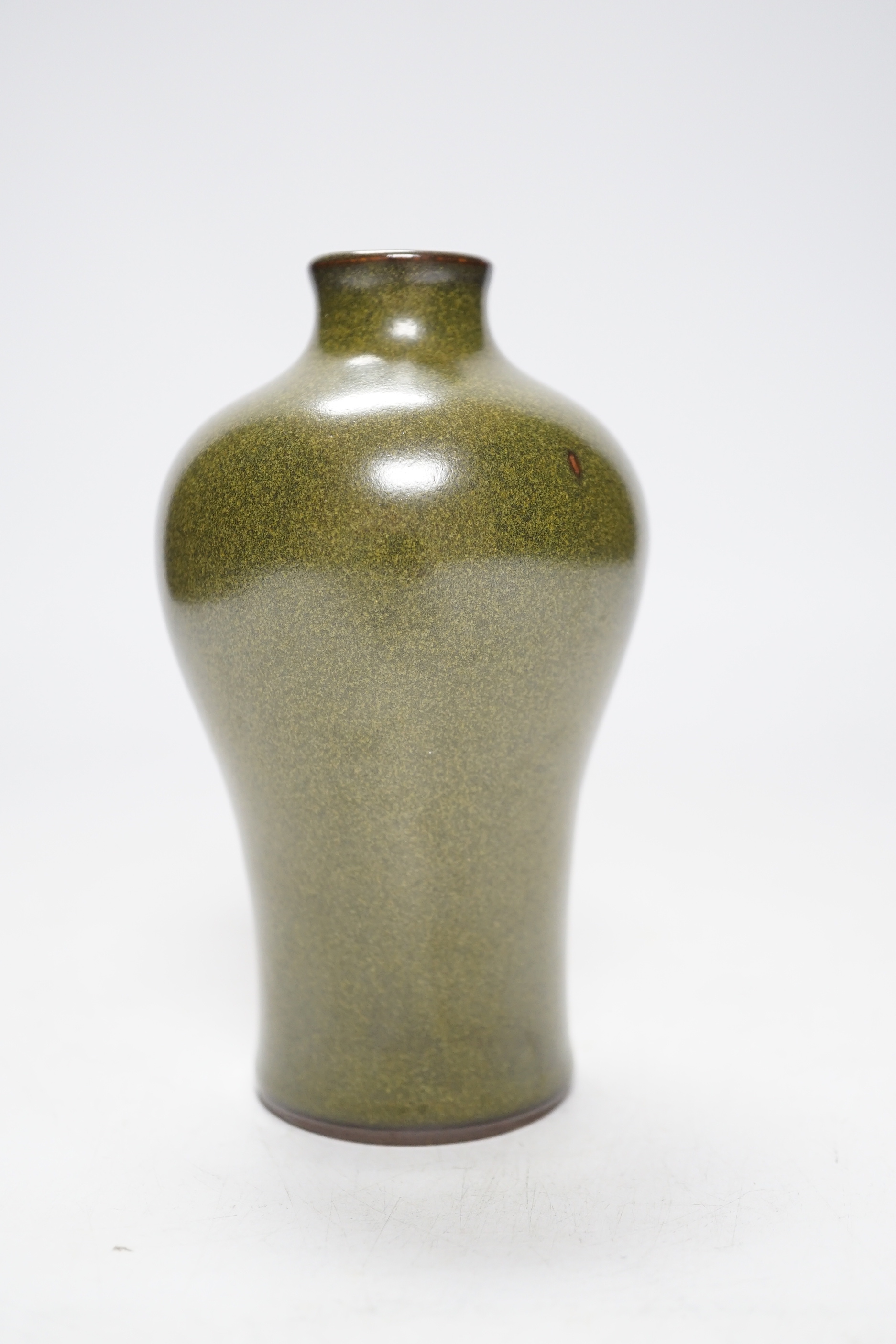 A Chinese tea-dust glazed meiping, 13cm